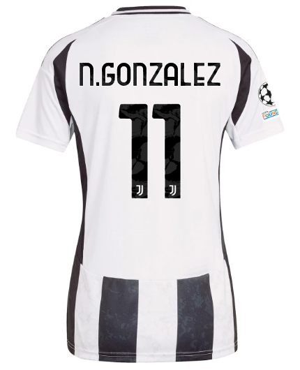 Official JUVENTUS HOME JERSEY 202425 – WOMEN – 11 – N.GONZALEZ – Champions League Pack Collection - Juventus FC Gear