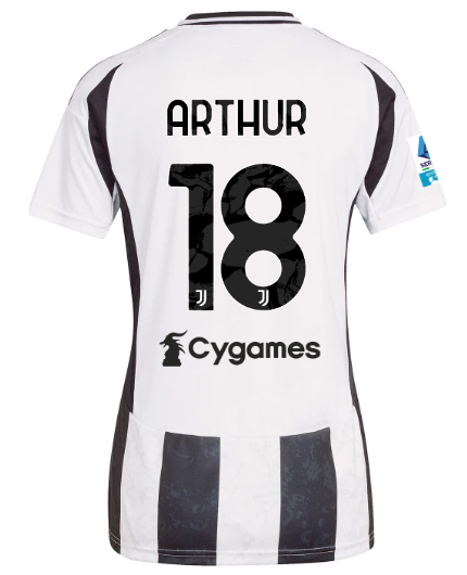 Official JUVENTUS HOME JERSEY 202425 – WOMEN – 18 – ARTHUR – Serie A Pack Collection - Juventus FC Gear
