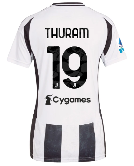 Official JUVENTUS HOME JERSEY 202425 – WOMEN – 19 – THURAM – Serie A Pack Collection - Juventus FC Gear