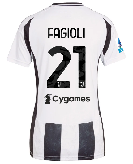 Official JUVENTUS HOME JERSEY 202425 – WOMEN – 21 – FAGIOLI – Serie A Pack Collection - Juventus FC Gear