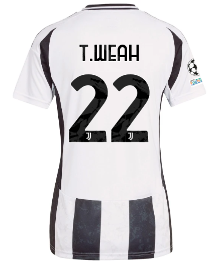 Official JUVENTUS HOME JERSEY 202425 – WOMEN – 22 – T.WEAH – Champions League Pack Collection - Juventus FC Gear
