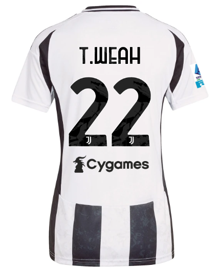 Official JUVENTUS HOME JERSEY 202425 – WOMEN – 22 – T.WEAH – Serie A Pack Collection - Juventus FC Gear