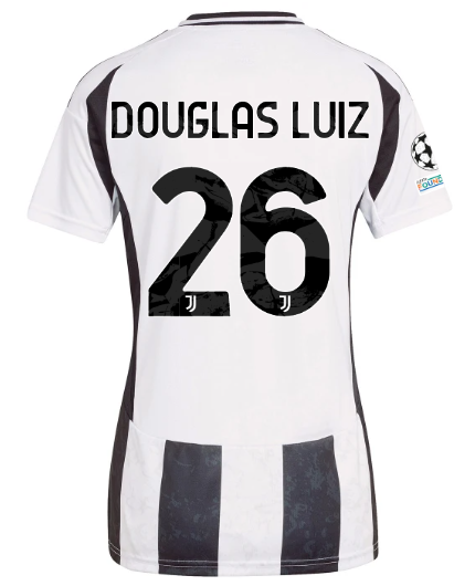 Official JUVENTUS HOME JERSEY 202425 – WOMEN – 26 – DOUGLAS LUIZ – Champions League Pack Collection - Juventus FC Gear