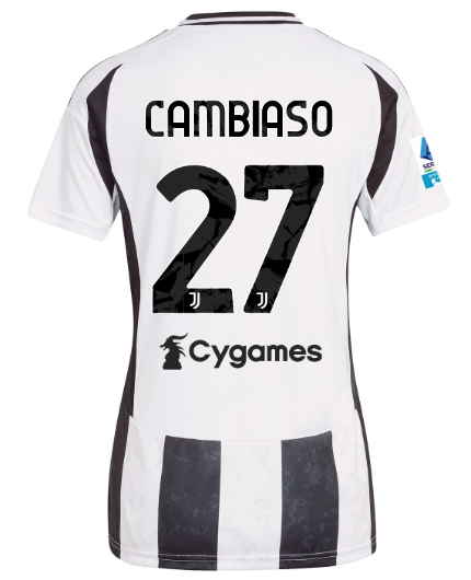 Official JUVENTUS HOME JERSEY 202425 – WOMEN – 27 – CAMBIASO – Serie A Pack Collection - Juventus FC Gear