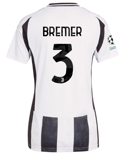Official JUVENTUS HOME JERSEY 202425 – WOMEN – 3 – BREMER – Champions League Pack Collection - Juventus FC Gear