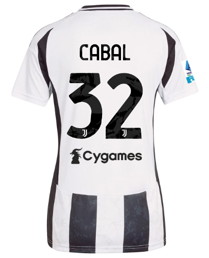 Official JUVENTUS HOME JERSEY 202425 – WOMEN – 32 – CABAL – Serie A Pack Collection - Juventus FC Gear