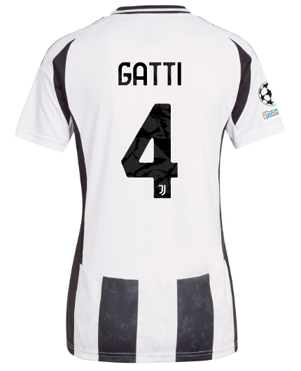 Official JUVENTUS HOME JERSEY 202425 – WOMEN – 4 – GATTI – Champions League Pack Collection - Juventus FC Gear