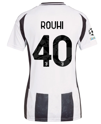 Official JUVENTUS HOME JERSEY 202425 – WOMEN – 40 – ROUHI – Champions League Pack Collection - Juventus FC Gear