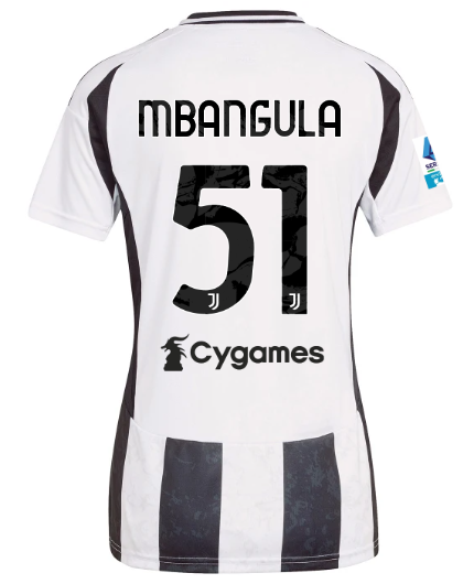 Official JUVENTUS HOME JERSEY 202425 – WOMEN – 51 – MBANGULA – Serie A Pack Collection - Juventus FC Gear