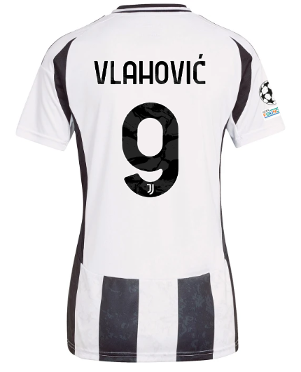 Official JUVENTUS HOME JERSEY 202425 – WOMEN – 9 – VLAHOVIĆ – Champions League Pack Collection - Juventus FC Gear
