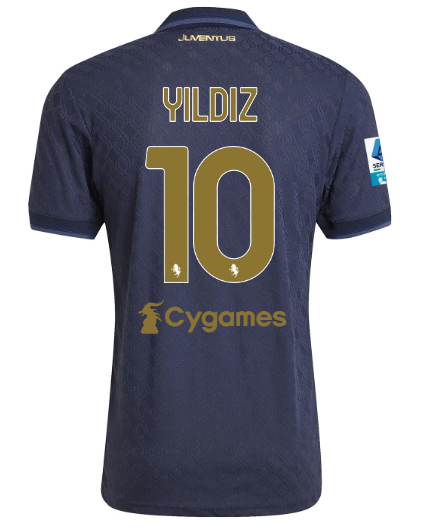 Official JUVENTUS THIRD AUTHENTIC JERSEY 202425 – 10 – YILDIZ – Serie A Pack Collection - Juventus FC Gear