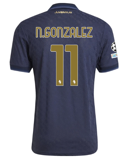 Official JUVENTUS THIRD AUTHENTIC JERSEY 202425 – 11 – N.GONZALEZ – Champions League Pack Collection - Juventus FC Gear