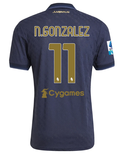 Official JUVENTUS THIRD AUTHENTIC JERSEY 202425 – 11 – N.GONZALEZ – Serie A Pack Collection - Juventus FC Gear