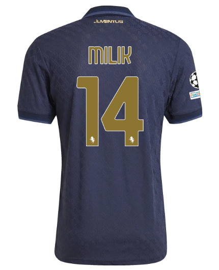 Official JUVENTUS THIRD AUTHENTIC JERSEY 202425 – 14 – MILIK – Champions League Pack Collection - Juventus FC Gear