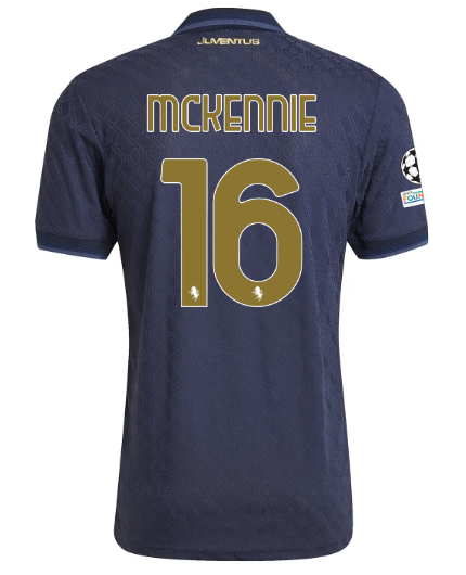 Official JUVENTUS THIRD AUTHENTIC JERSEY 202425 – 16 – MCKENNIE – Champions League Pack Collection - Juventus FC Gear