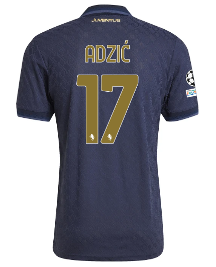 Official JUVENTUS THIRD AUTHENTIC JERSEY 202425 – 17 – ADZIĆ – Champions League Pack Collection - Juventus FC Gear