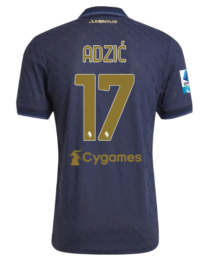 Official JUVENTUS THIRD AUTHENTIC JERSEY 202425 – 17 – ADZIĆ – Serie A Pack Collection - Juventus FC Gear