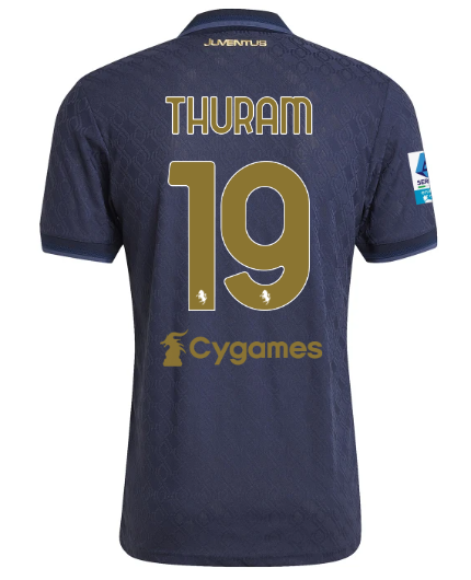 Official JUVENTUS THIRD AUTHENTIC JERSEY 202425 – 19 – THURAM – Serie A Pack Collection - Juventus FC Gear
