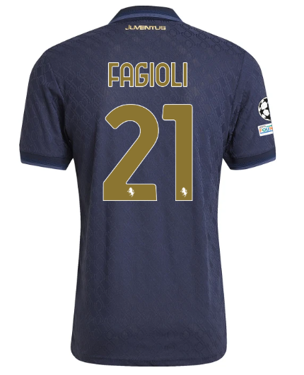 Official JUVENTUS THIRD AUTHENTIC JERSEY 202425 – 21 – FAGIOLI – Champions League Pack Collection - Juventus FC Gear
