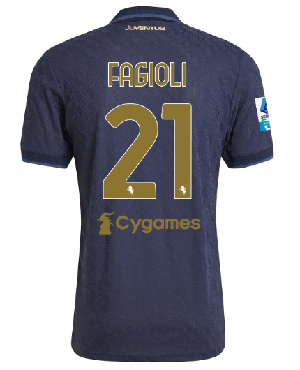 Official JUVENTUS THIRD AUTHENTIC JERSEY 202425 – 21 – FAGIOLI – Serie A Pack Collection - Juventus FC Gear
