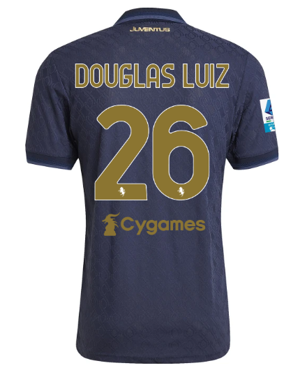 Official JUVENTUS THIRD AUTHENTIC JERSEY 202425 – 26 – DOUGLAS LUIZ – Serie A Pack Collection - Juventus FC Gear