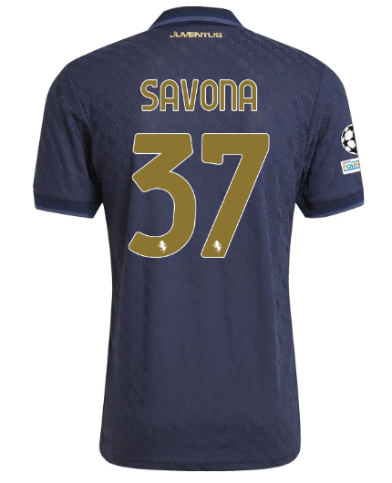 Official JUVENTUS THIRD AUTHENTIC JERSEY 202425 – 37 – SAVONA – Champions League Pack Collection - Juventus FC Gear