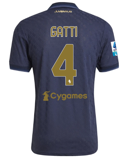 Official JUVENTUS THIRD AUTHENTIC JERSEY 202425 – 4 – GATTI – Serie A Pack Collection - Juventus FC Gear