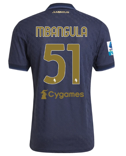 Official JUVENTUS THIRD AUTHENTIC JERSEY 202425 – 51 – MBANGULA – Serie A Pack Collection - Juventus FC Gear