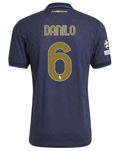 Official JUVENTUS THIRD AUTHENTIC JERSEY 202425 – 6 – DANILO – Champions League Pack Collection - Juventus FC Gear