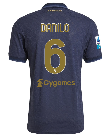 Official JUVENTUS THIRD AUTHENTIC JERSEY 202425 – 6 – DANILO – Serie A Pack Collection - Juventus FC Gear