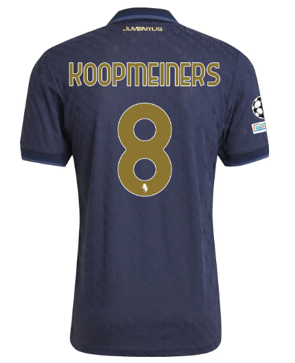 Official JUVENTUS THIRD AUTHENTIC JERSEY 202425 – 8 – KOOPMEINERS – Champions League Pack Collection - Juventus FC Gear