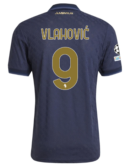 Official JUVENTUS THIRD AUTHENTIC JERSEY 202425 – 9 – VLAHOVIĆ – Champions League Pack Collection - Juventus FC Gear