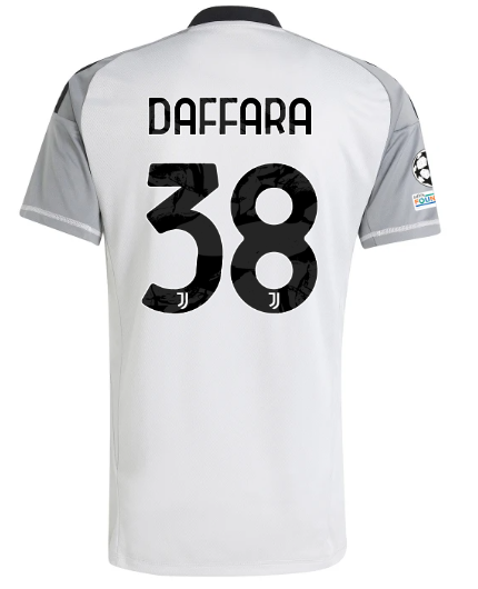 Official JUVENTUS THIRD GOALKEEPER JERSEY 202425 – 38 – DAFFARA – Champions League Pack Collection - Juventus FC Gear