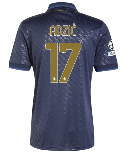 Official JUVENTUS THIRD JERSEY 202425 – 17 – ADZIĆ – Champions League Pack Collection - Juventus FC Gear