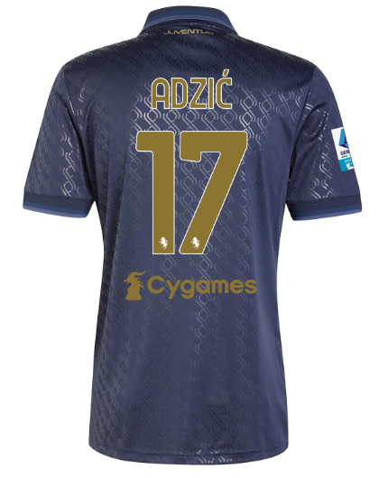 Official JUVENTUS THIRD JERSEY 202425 – 17 – ADZIĆ – Serie A Pack Collection - Juventus FC Gear