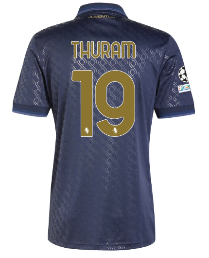Official JUVENTUS THIRD JERSEY 202425 – 19 – THURAM – Champions League Pack Collection - Juventus FC Gear