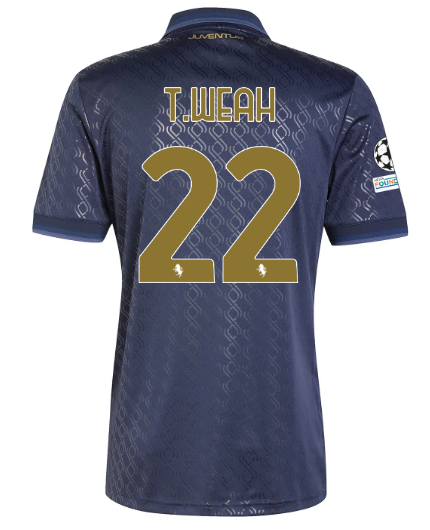 Official JUVENTUS THIRD JERSEY 202425 – 22 – T.WEAH – Champions League Pack Collection - Juventus FC Gear