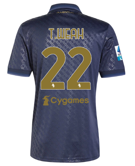 Official JUVENTUS THIRD JERSEY 202425 – 22 – T.WEAH – Serie A Pack Collection - Juventus FC Gear