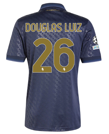 Official JUVENTUS THIRD JERSEY 202425 – 26 – DOUGLAS LUIZ – Champions League Pack Collection - Juventus FC Gear