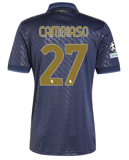 Official JUVENTUS THIRD JERSEY 202425 – 27 – CAMBIASO – Champions League Pack Collection - Juventus FC Gear