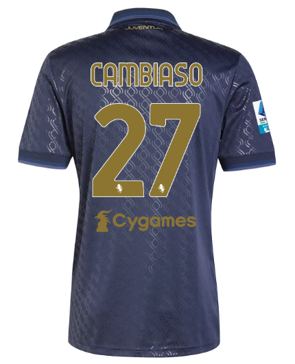 Official JUVENTUS THIRD JERSEY 202425 – 27 – CAMBIASO – Serie A Pack Collection - Juventus FC Gear