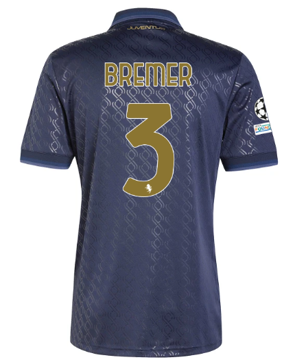 Official JUVENTUS THIRD JERSEY 202425 – 3 – BREMER – Champions League Pack Collection - Juventus FC Gear