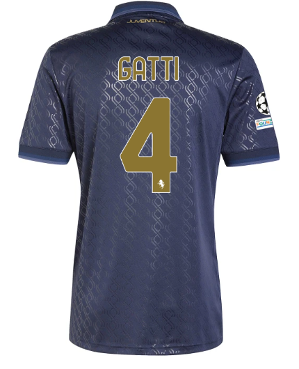 Official JUVENTUS THIRD JERSEY 202425 – 4 – GATTI – Champions League Pack Collection - Juventus FC Gear
