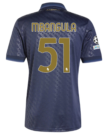 Official JUVENTUS THIRD JERSEY 202425 – 51 – MBANGULA – Champions League Pack Collection - Juventus FC Gear