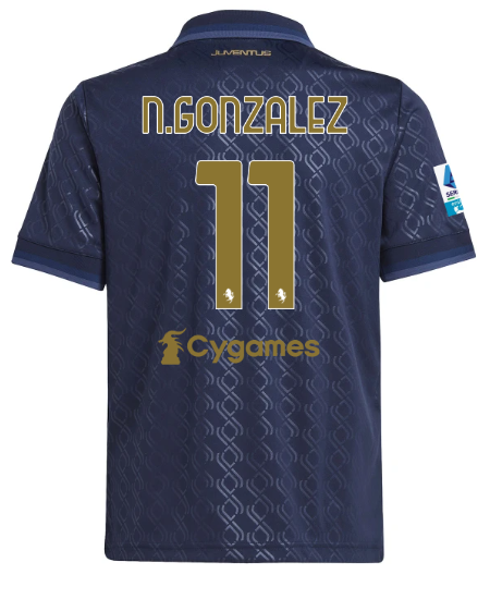 Official JUVENTUS THIRD JERSEY 202425 – KIDS – 11 – N.GONZALEZ – Serie A Pack Collection - Juventus FC Gear
