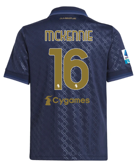 Official JUVENTUS THIRD JERSEY 202425 – KIDS – 16 – MCKENNIE – Serie A Pack Collection - Juventus FC Gear