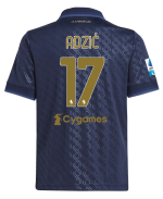 Official JUVENTUS THIRD JERSEY 202425 – KIDS – 17 – ADZIĆ – Serie A Pack Collection - Juventus FC Gear