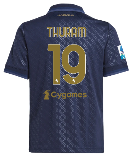 Official JUVENTUS THIRD JERSEY 202425 – KIDS – 19 – THURAM – Serie A Pack Collection - Juventus FC Gear