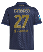 Official JUVENTUS THIRD JERSEY 202425 – KIDS – 27 – CAMBIASO – Serie A Pack Collection - Juventus FC Gear