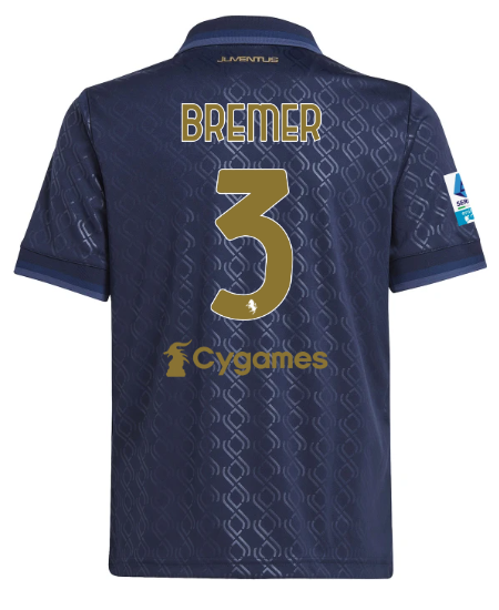 Official JUVENTUS THIRD JERSEY 202425 – KIDS – 3 – BREMER – Serie A Pack Collection - Juventus FC Gear
